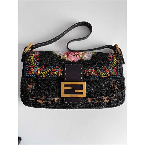 fendi cross stitch|Fendi baguette silver.